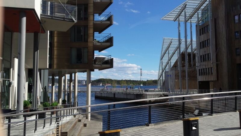 Aker brygge och Tjuvholmen kring hjørnet Galleribilde