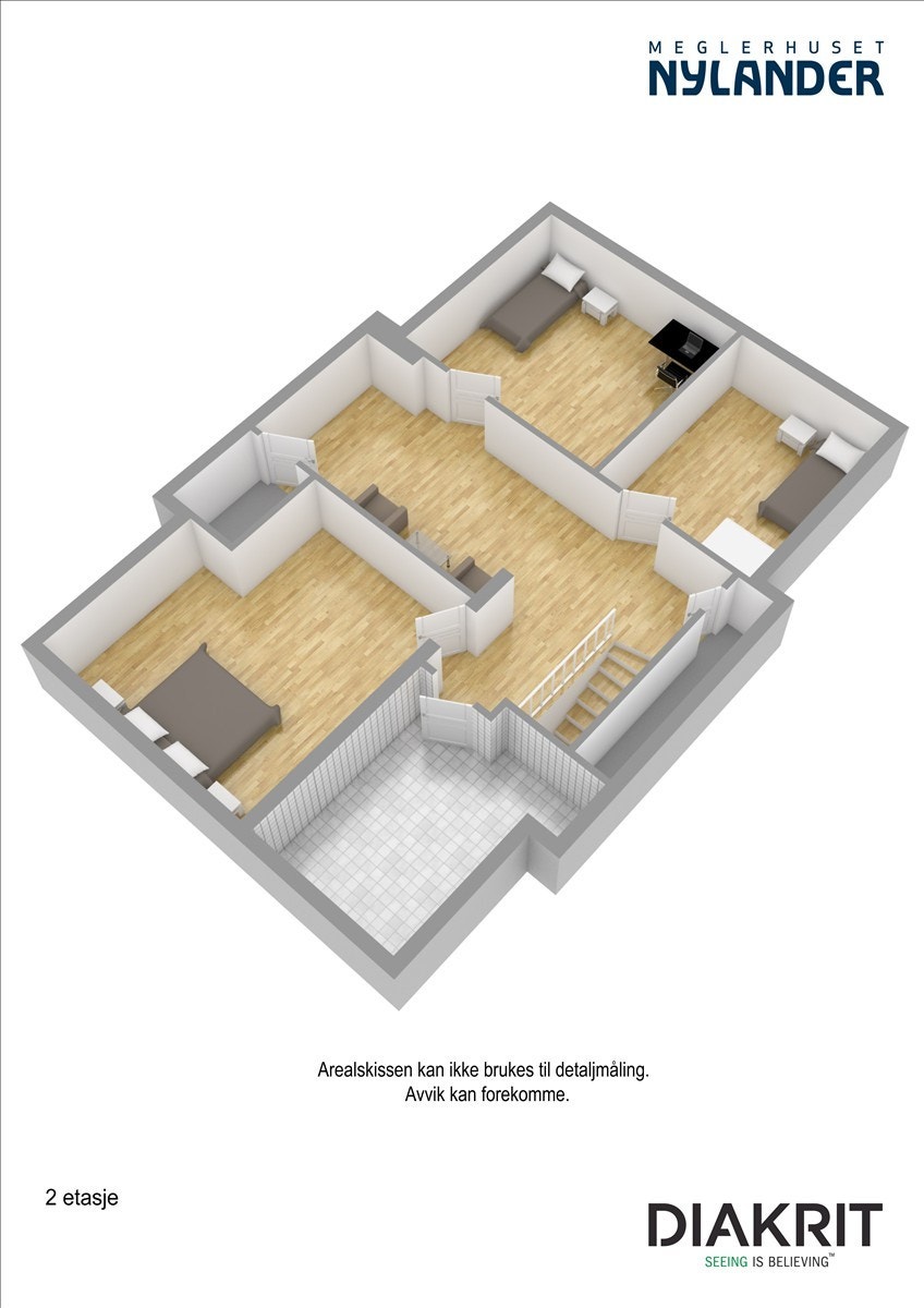 Plantegning 3D 2. etasje Galleribilde