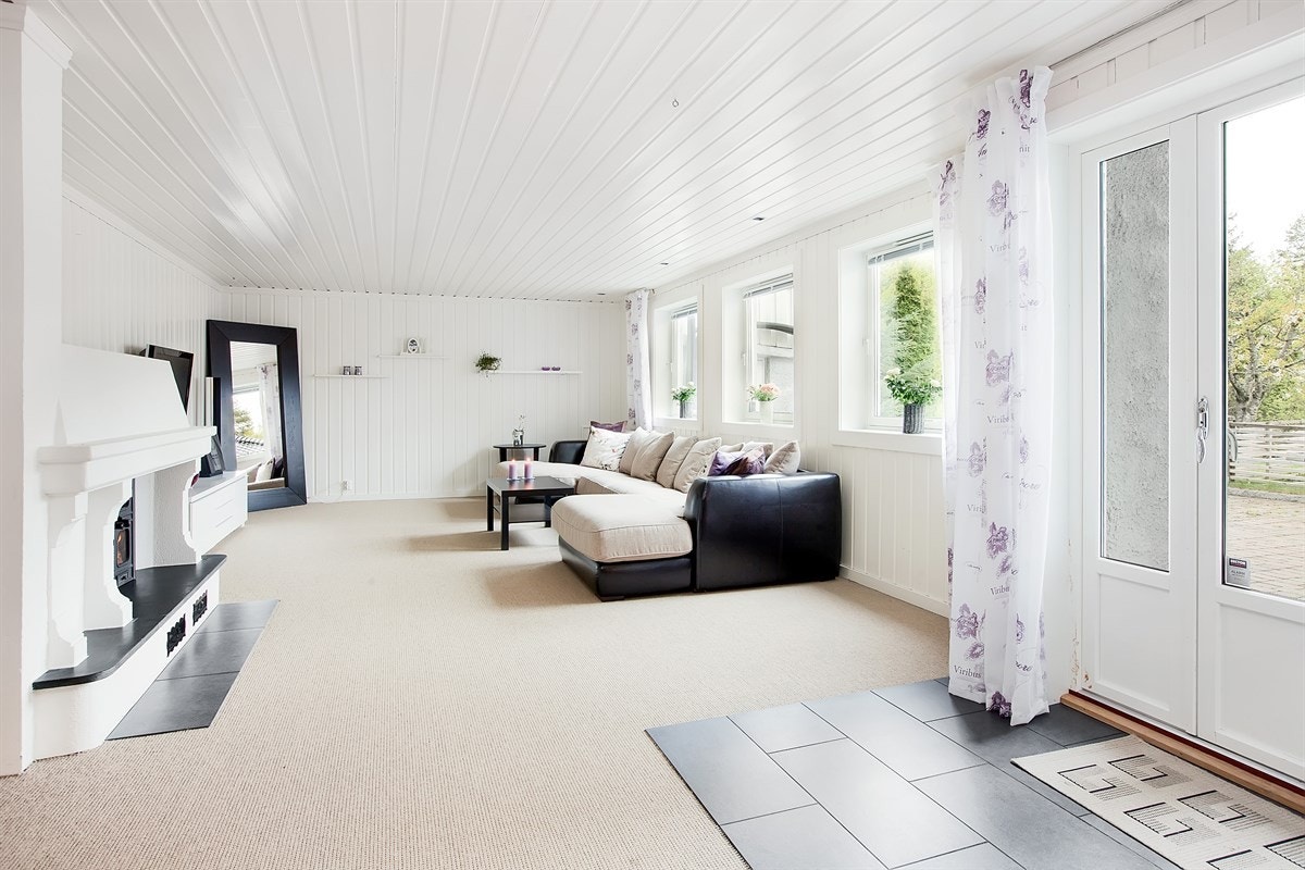 Stor kjellerstue med peis Galleribilde