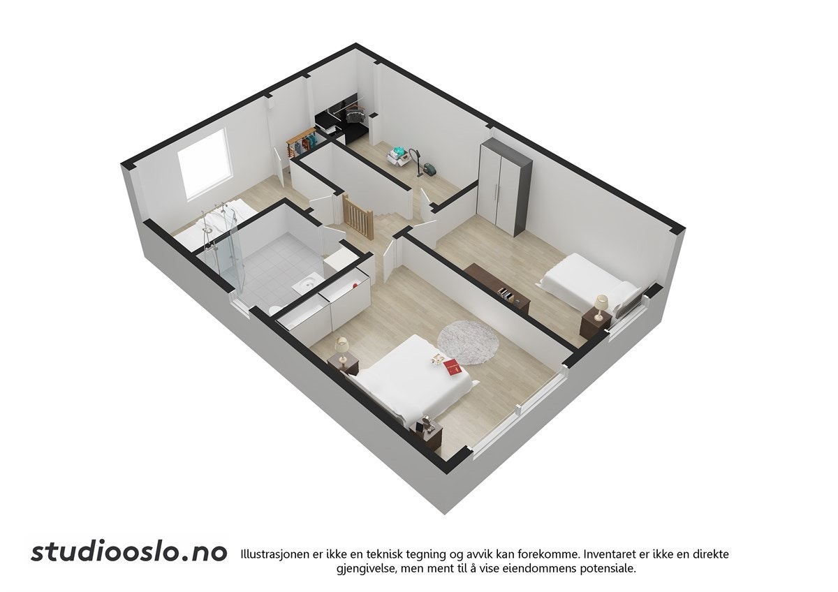 3DEkelundstien%209_2.etasje_3D Galleribilde