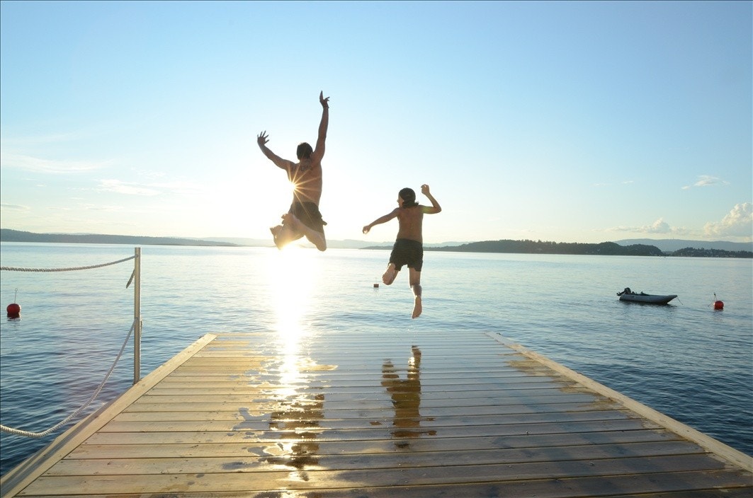 Perfekt hoppehøyde for akrobatiske sprell. Galleribilde