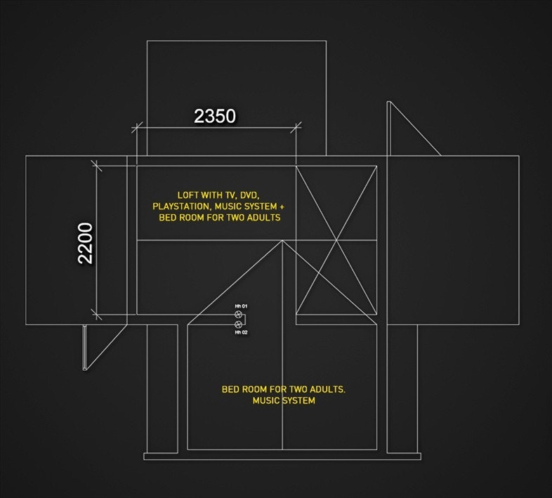 Plantegning for 2 hemser. Galleribilde