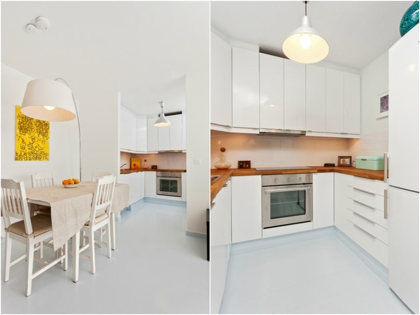 Den delvis åpne løsningen mot stuen/spisestuen gir også god mulighet til å holde samtalen i gang mens man lager et godt måltid til sine middagsgjester... Galleribilde