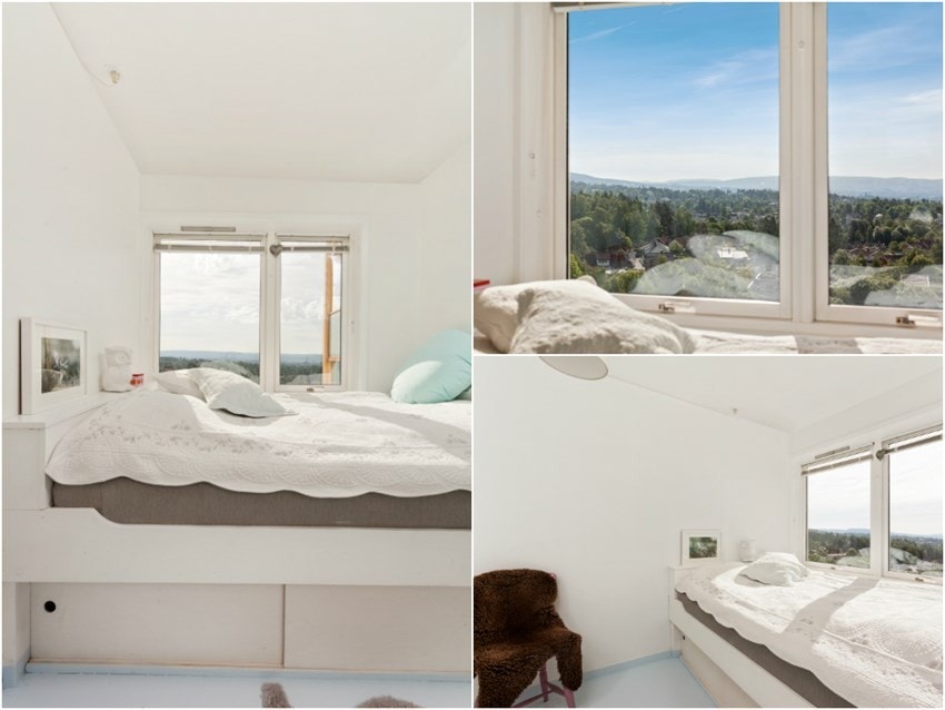 Her sover du godt om natten! Fritt beliggende i 7.etg føles storbypulsen som langt unna. Her våkner du også opp til en storslått utsikt. Legg merke til den plassbygde senga med smarte lagringsløsninger. Galleribilde