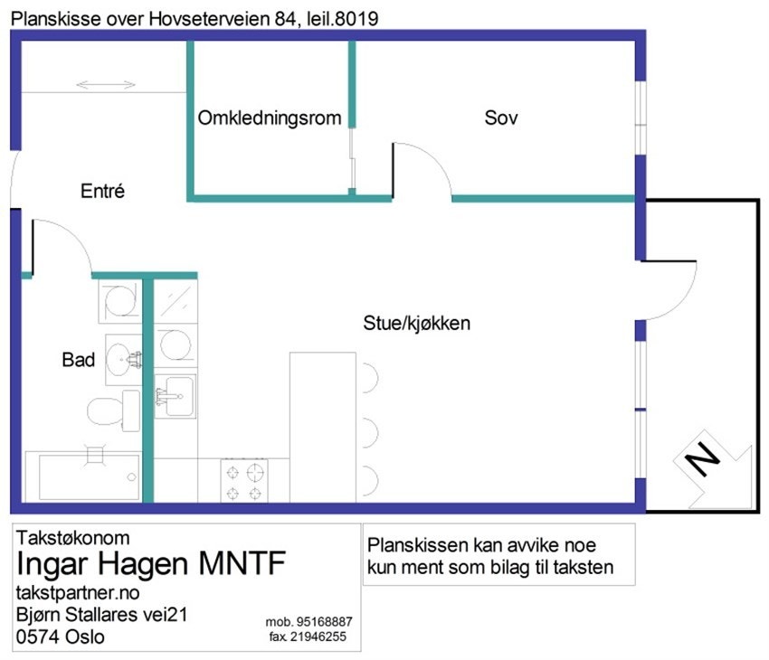 Planløsningen gjør at leiligheten har god romfølelse Galleribilde