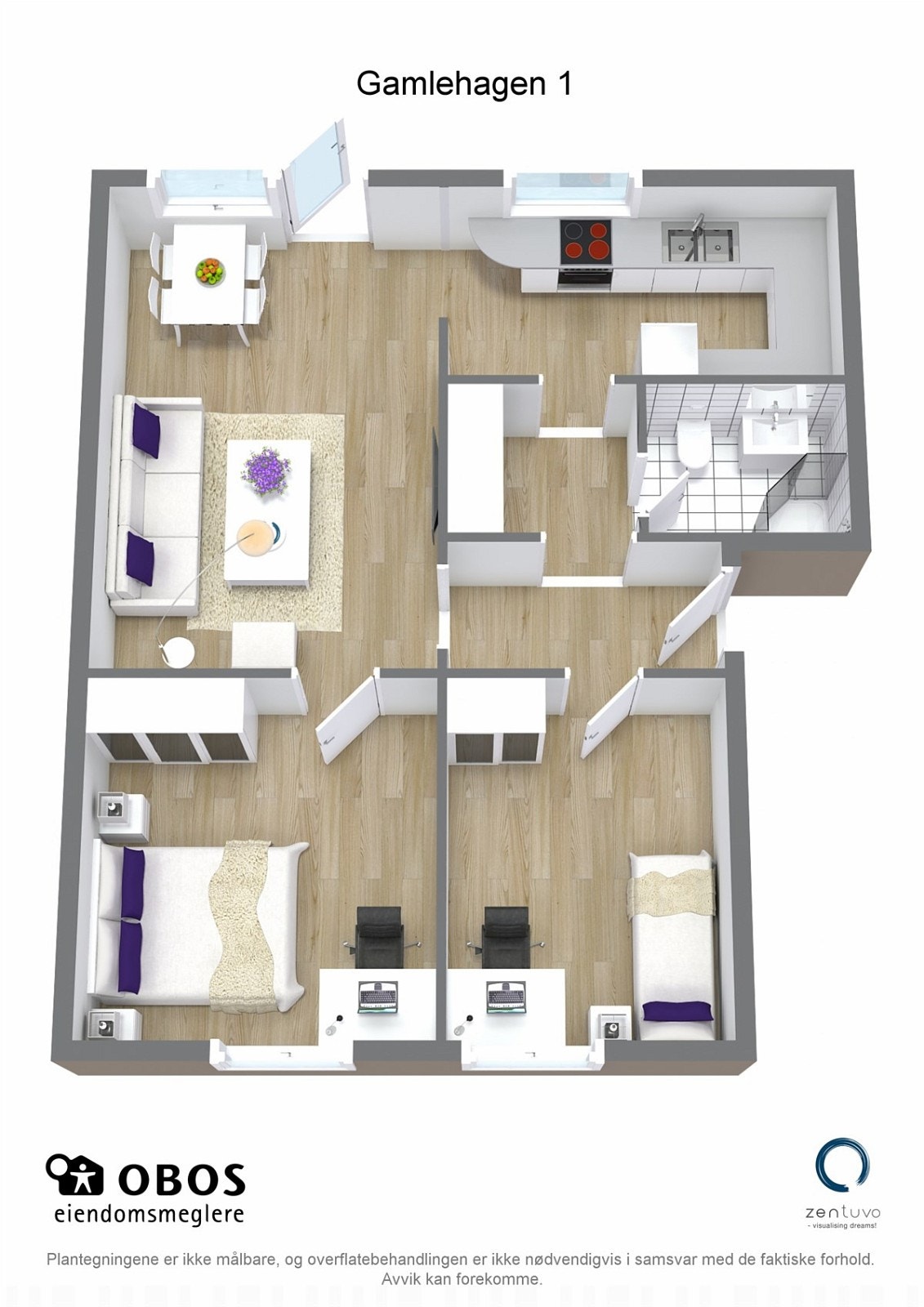 ~ 3D - Arealeffektiv planløsning ~ Galleribilde