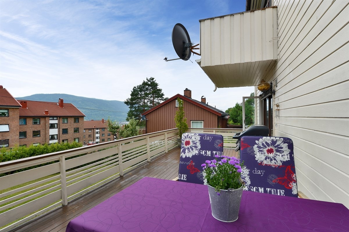 Utgang fra stuen i 1.etg. til solrik avskjermet terrasse. Galleribilde