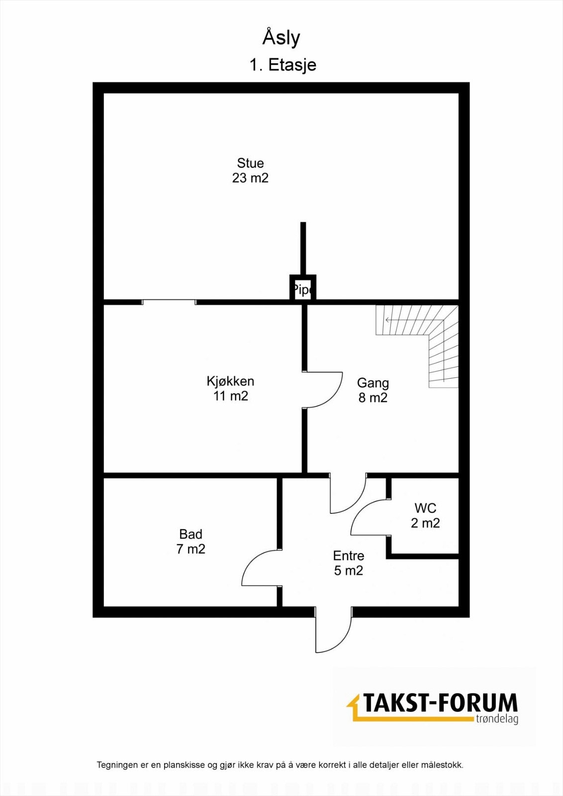 Plantegning 1. etasje Galleribilde