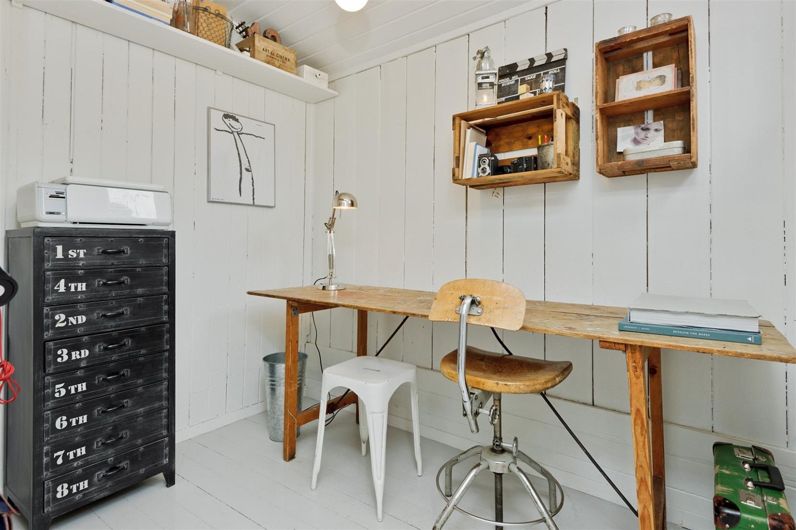 Koselig kontor i tilknyting til stue. Galleribilde