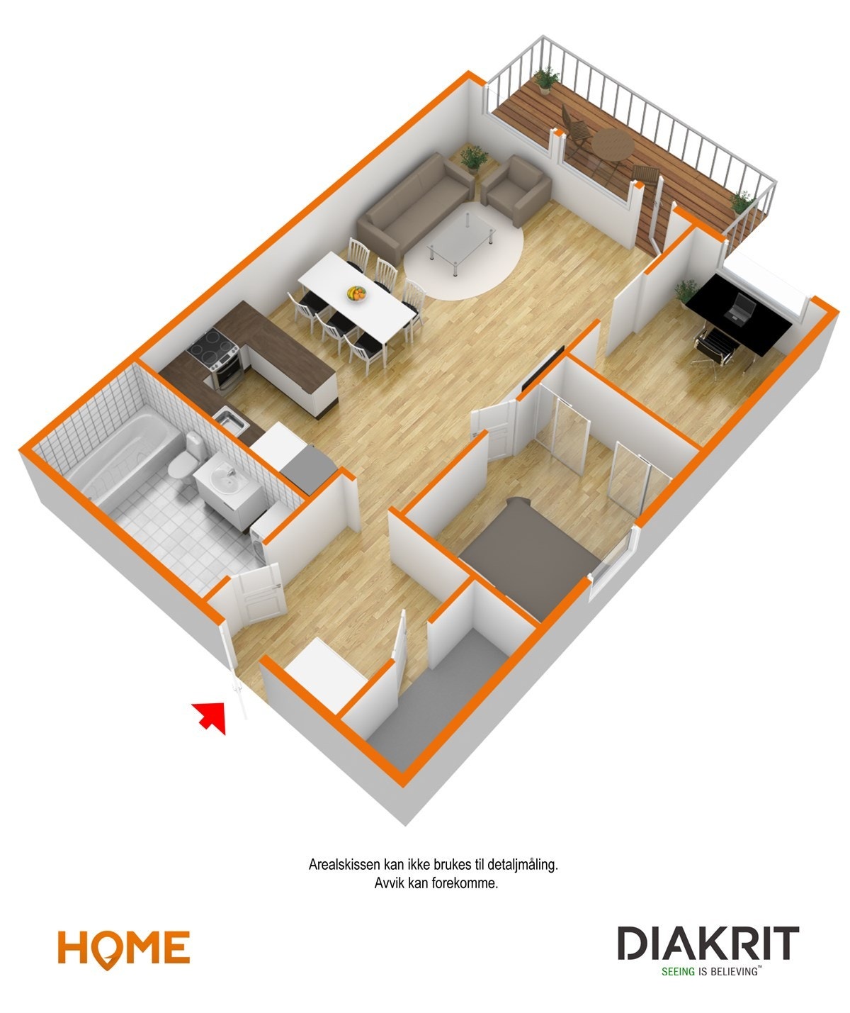 Leiligheten har en meget god planløsning Galleribilde