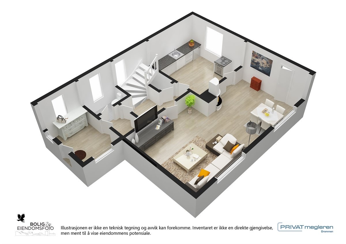 Plantegning 1.etg. Galleribilde