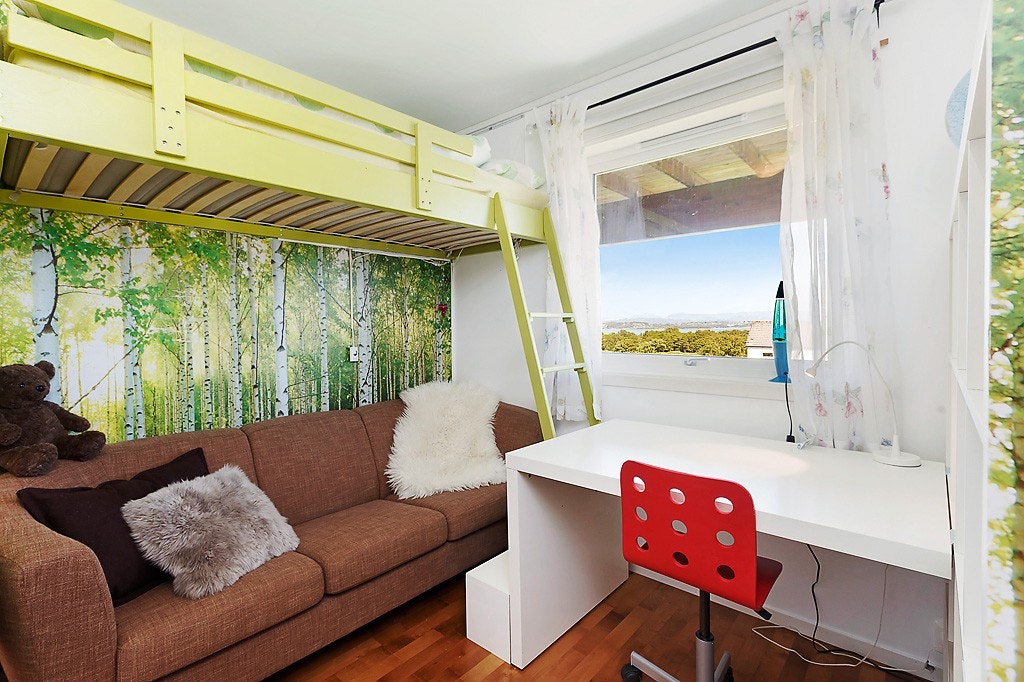 På dette soverommet har man hentet naturen inn... Galleribilde