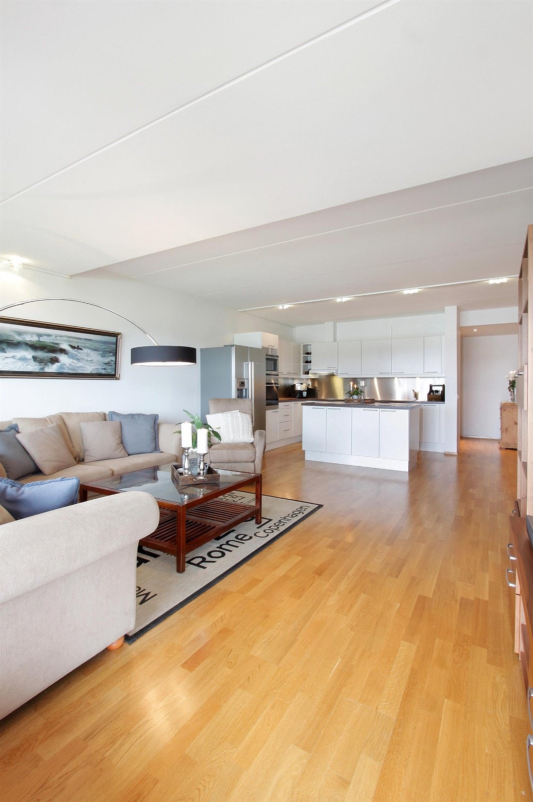 Romslig og flott allrom med stue og kjøkken i åpen løsning Galleribilde