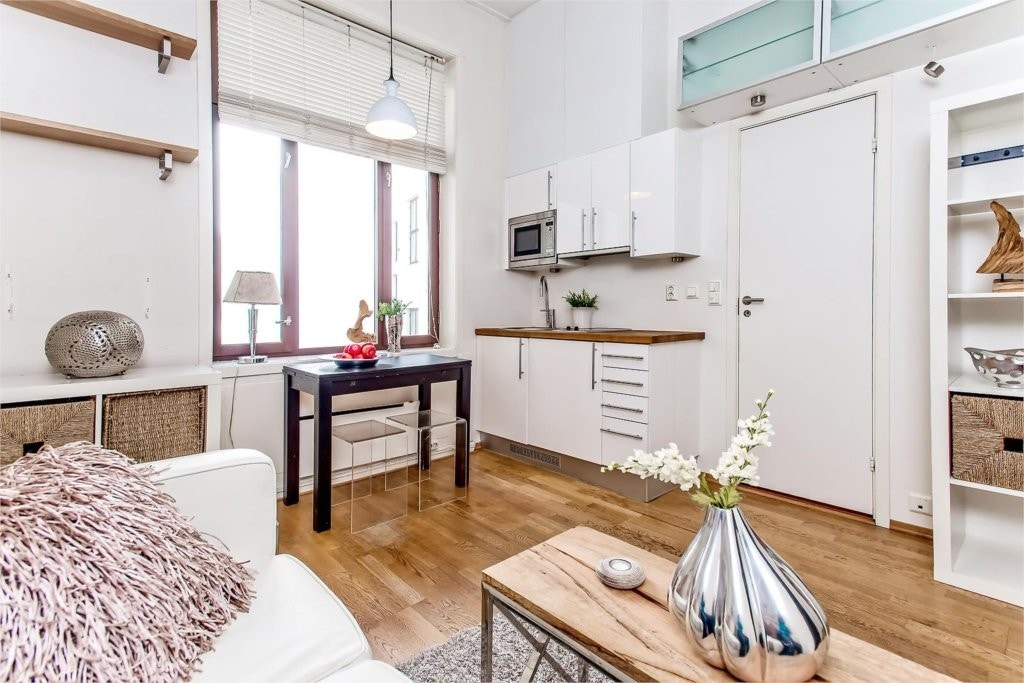 Leiligheten er liten, men har en meget praktisk og flott planløsning Galleribilde