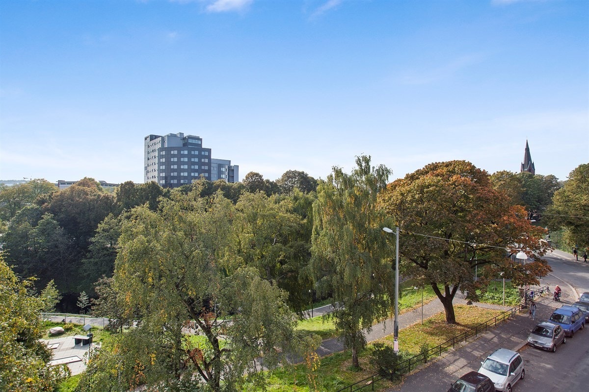 Utsikt mot Akerselva fra stuen. Galleribilde