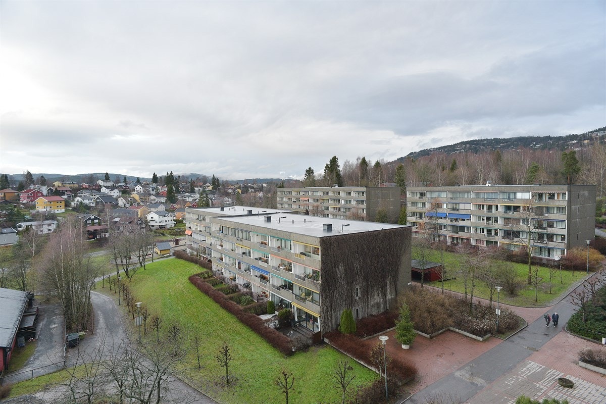 Utsikt over området fra leiligheten. Galleribilde