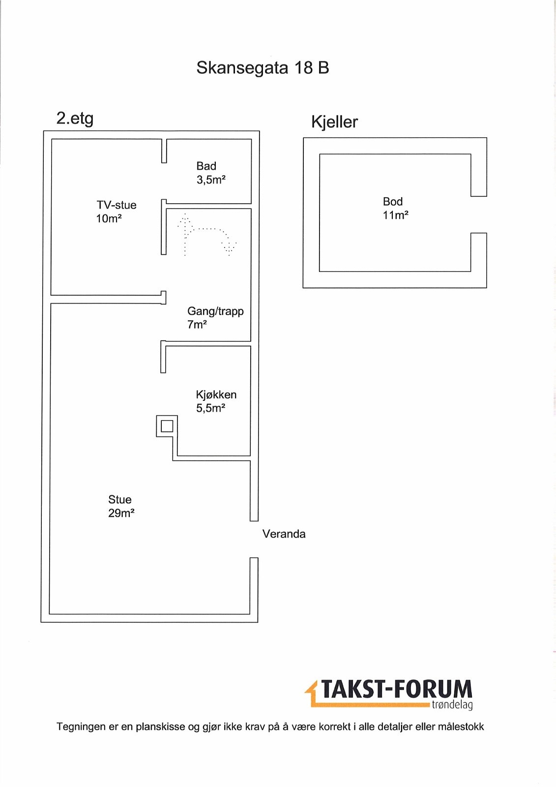 Planskisse 2 etg. Galleribilde