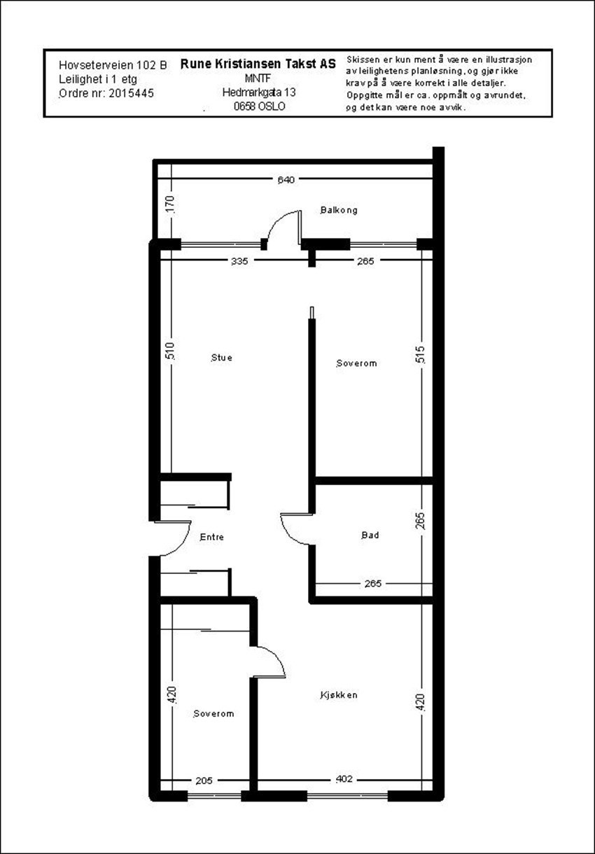 Målsatt plantegning Galleribilde