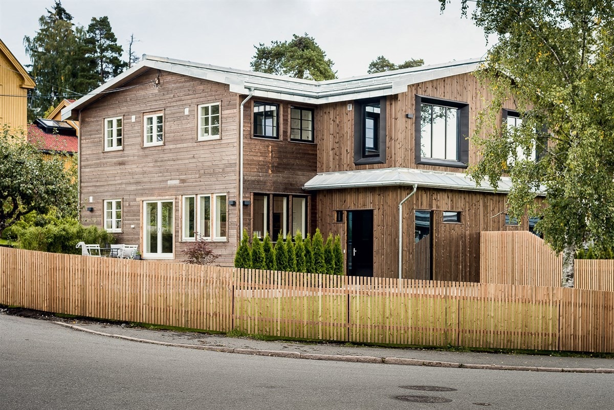 Munkelia 5 A utgjør tomannsboligens nordveste halvpart. Galleribilde