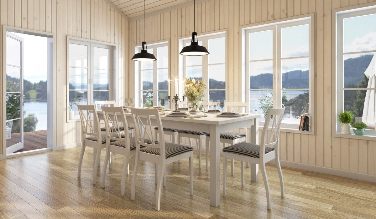 Spisestue med utsik utover Lofjorden Galleribilde