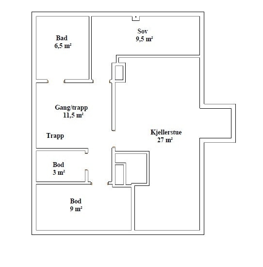 Boligen har innredd kjeller med romslig kjellerstue, bad og lagringsplass i 2 boder. Bad og soverom ble pusset opp som forsikringssak i ca. 2010. Galleribilde