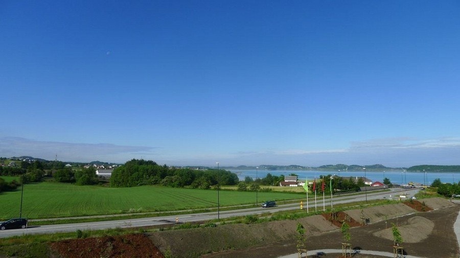 Fantastisk utsikt fra inneglasset balkong Galleribilde