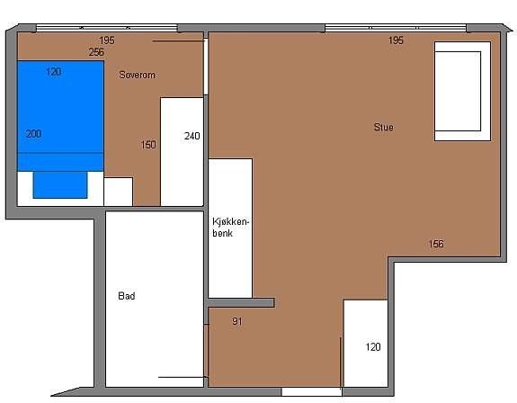 Oversiktsbilde, leiligheten er umøblert Galleribilde