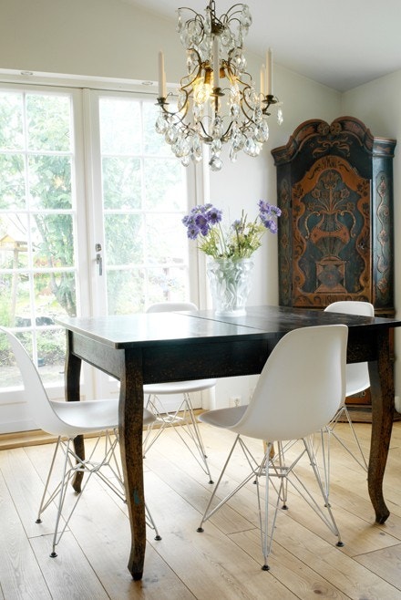 Fra spiseplass på kjøkkenet på Låven med tidl. innredning: Galleribilde