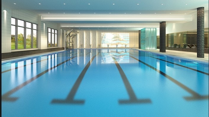 Et annet av bassengene på Røa Bad - som drives av Sats Elixia i forbindelse med treningssenteret der. Galleribilde