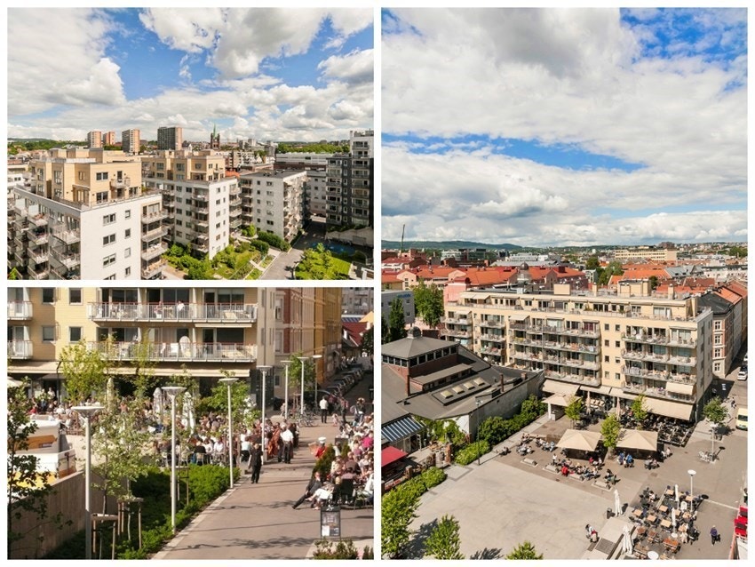Det anbefales også en tur til Teaterplassen. Her finner du blant annet restauranter med uteservering, Evita espressobar og snarveien til Bjørvika. Galleribilde