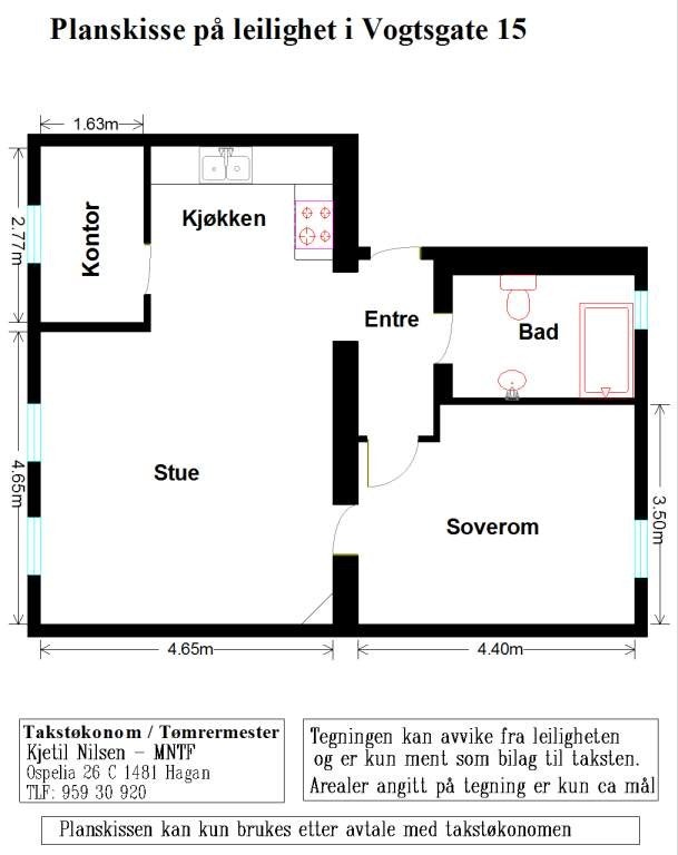 Planskisse for leiligheten i Vogts gate 15 - Velkommen på visning! Galleribilde