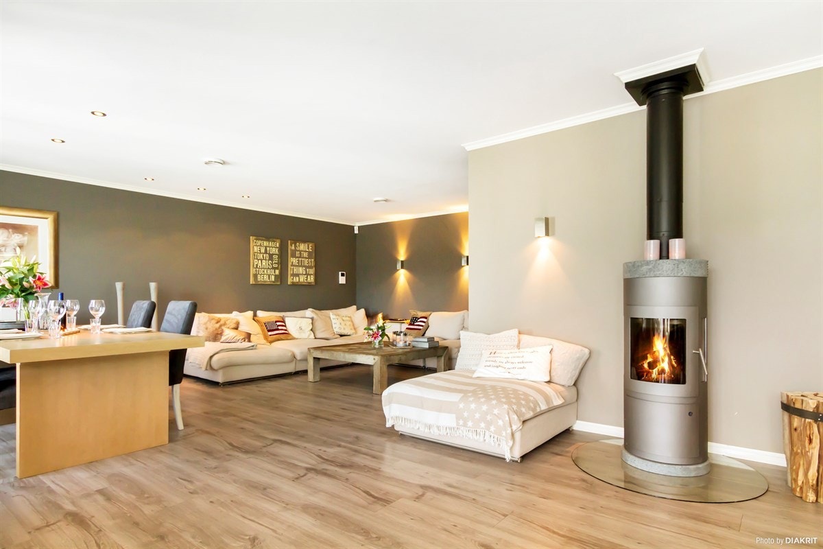 Stue med peisovn Galleribilde