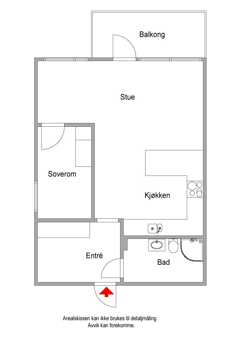 Plantegning Hovseterveien 84 - P-rom 53m2. Muligheter for 2 soverom. Galleribilde