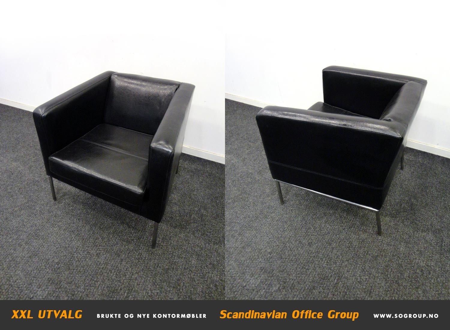2 stk. Ikea Klappsta sofastoler (Sort, Skinn) MIDLERTIDIG Design stol i sort skinn | FINN.no