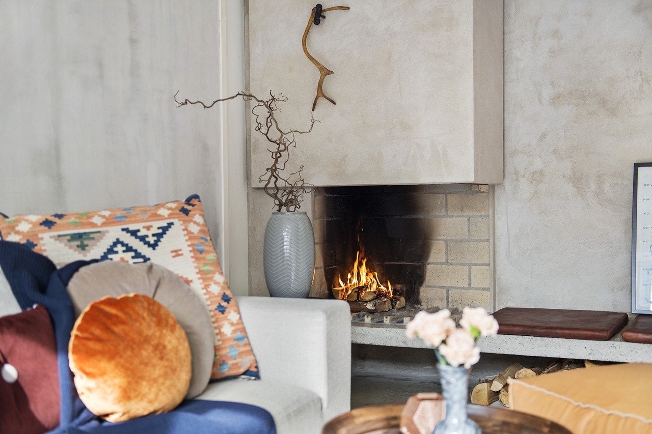 Stue med peis Galleribilde