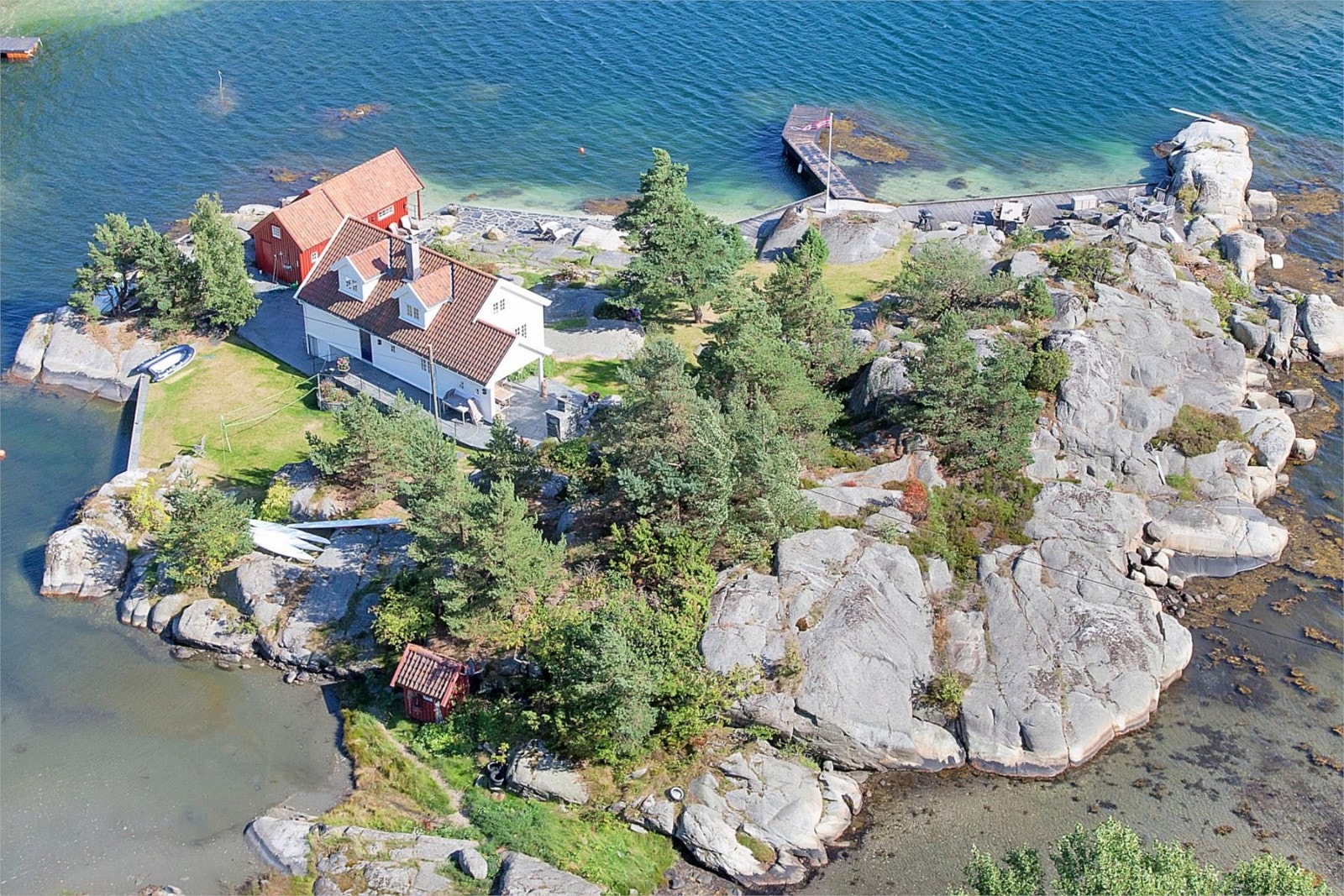 Flyfoto over holmen Galleribilde