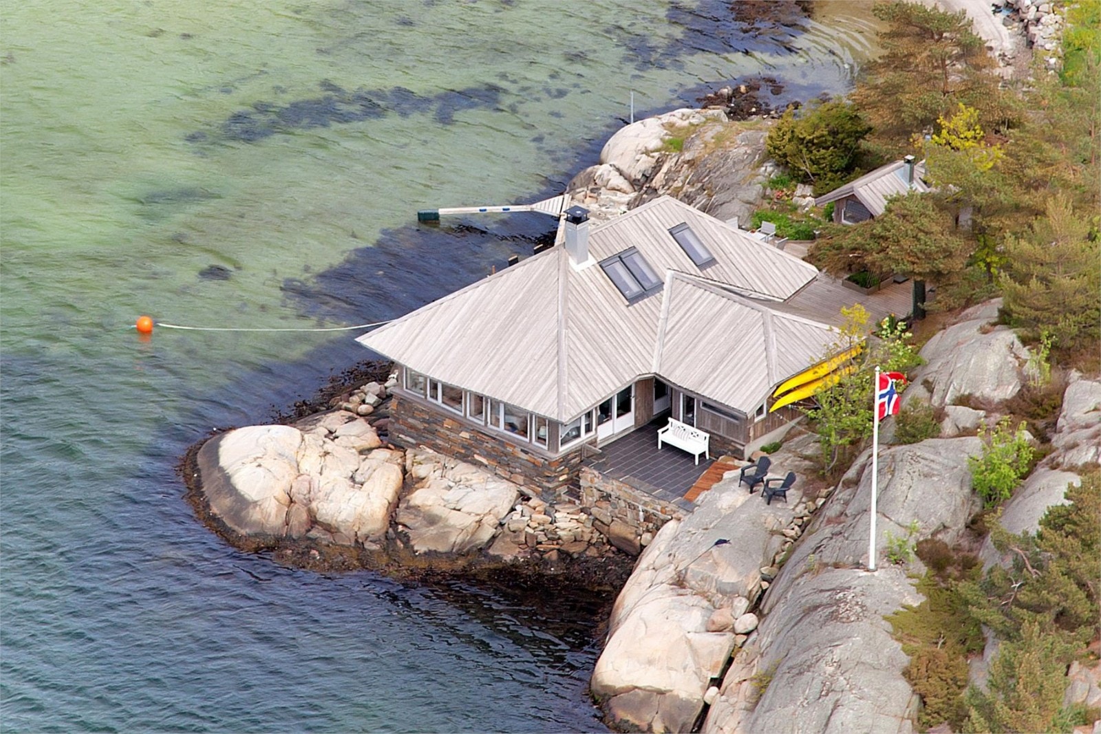 Flyfoto over hytten Galleribilde