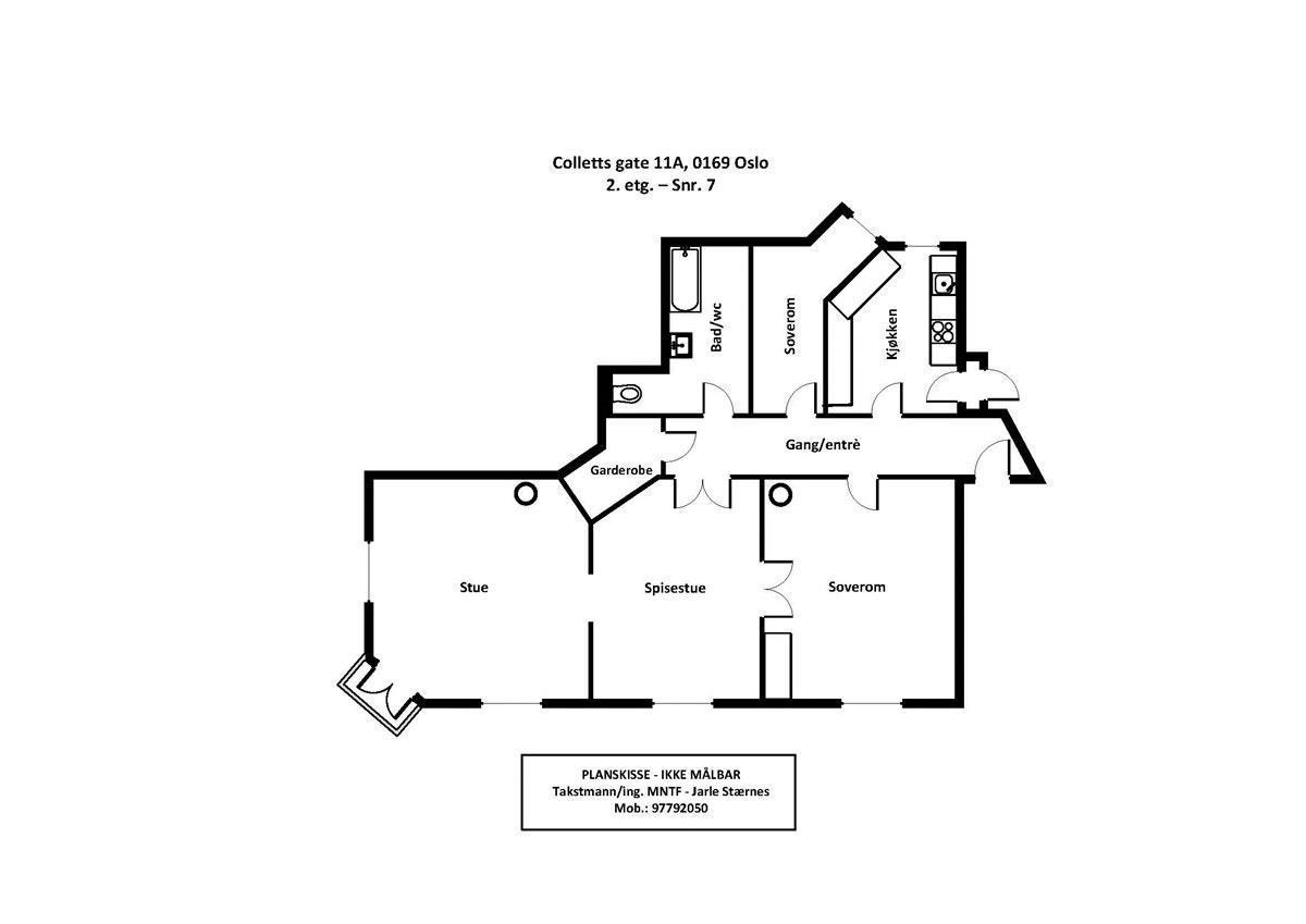 Planskisse Colletts gate 11A Galleribilde