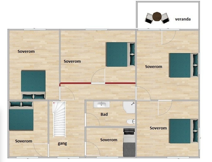 oversikt 2.etg
Gang, bad, 5 soverom
25 Galleribilde