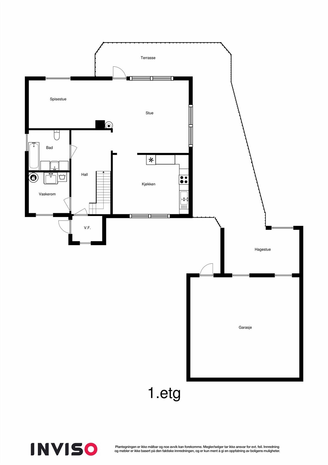Proaktiv: 2D plantegning av 1. etasje. Galleribilde