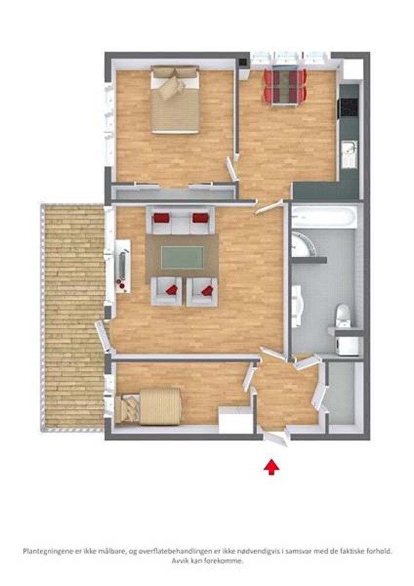 Plantegning Hovsetervn 96 3D Galleribilde