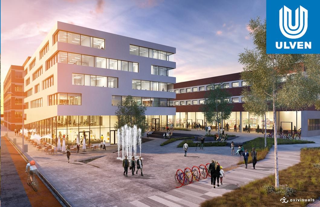 Torgbygget med blålogo Galleribilde