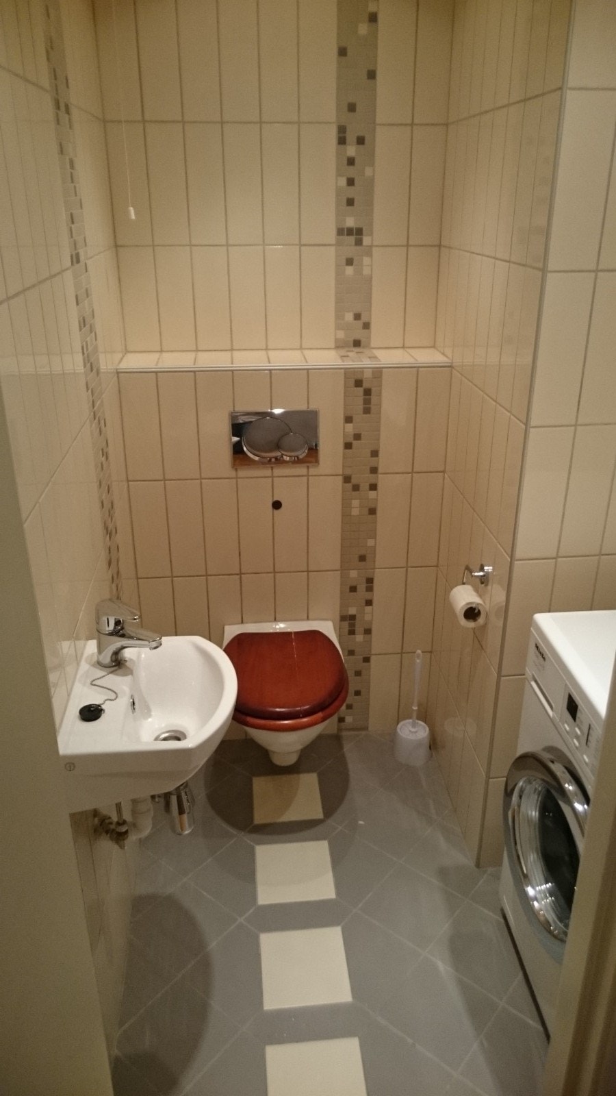 Toalett. Miele vaskemaskin medfølger. Galleribilde