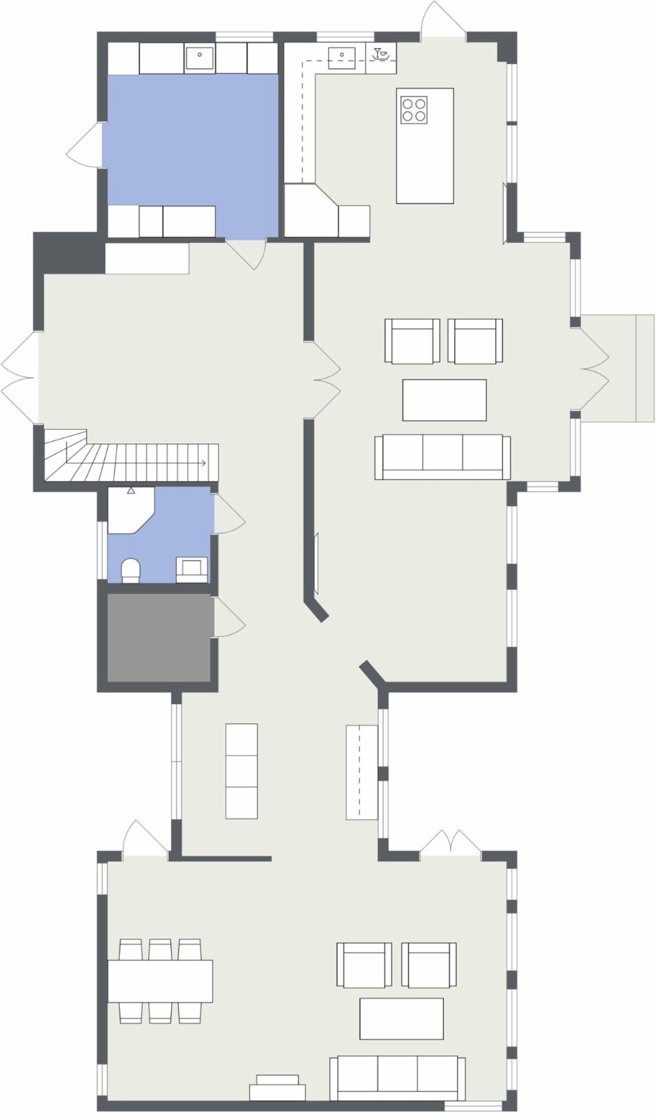 Planskisse 1. etg. Ikke målholdig. Galleribilde