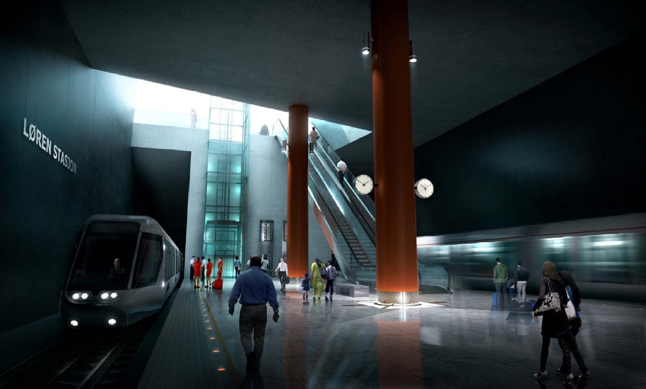 Løren t-banestasjon åpner etter planen om åtte mnd Galleribilde