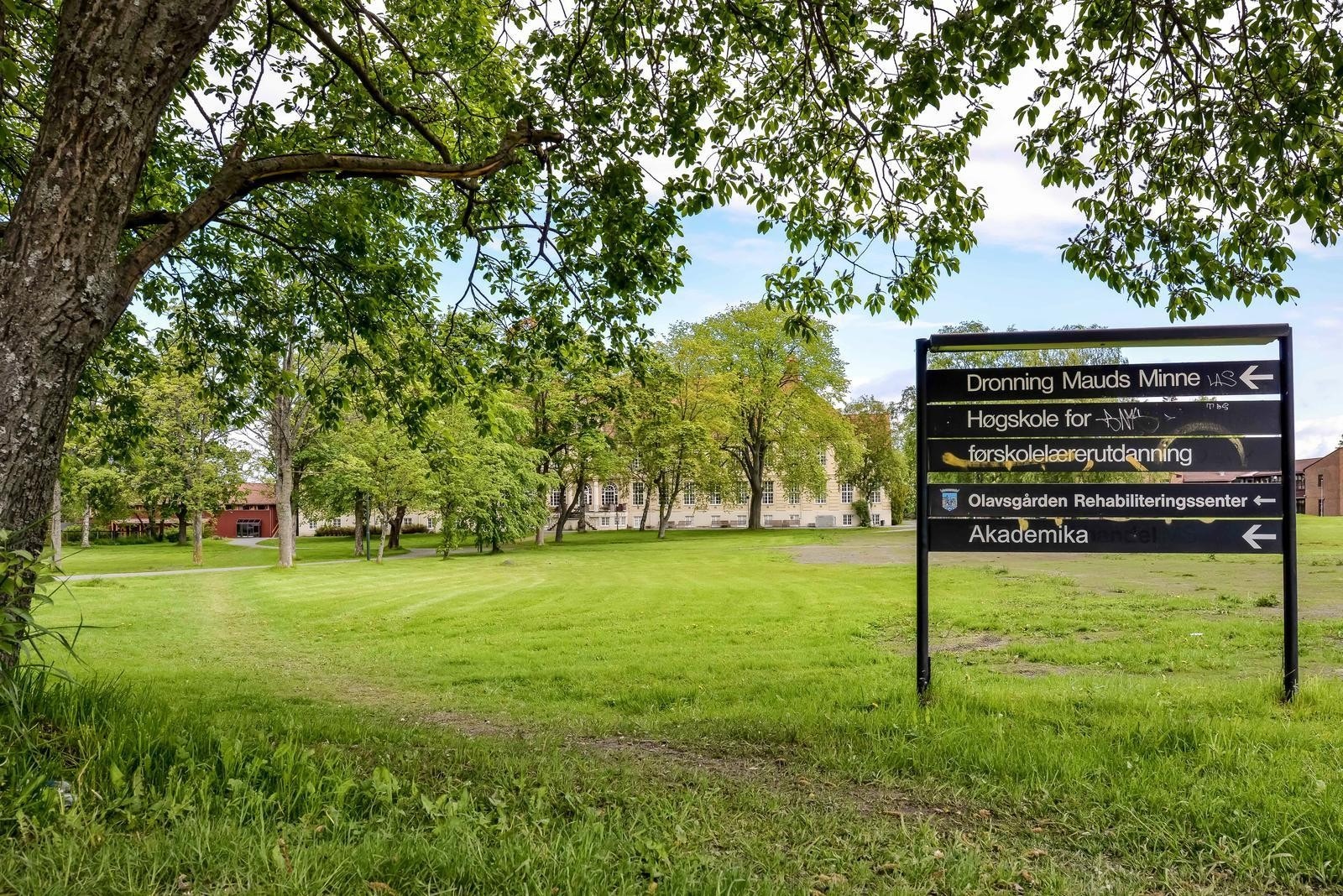 Ca. 1,2 kilometer til minneverdige Dronning Mauds Høgskole, ca. 15 minutters gange. Galleribilde