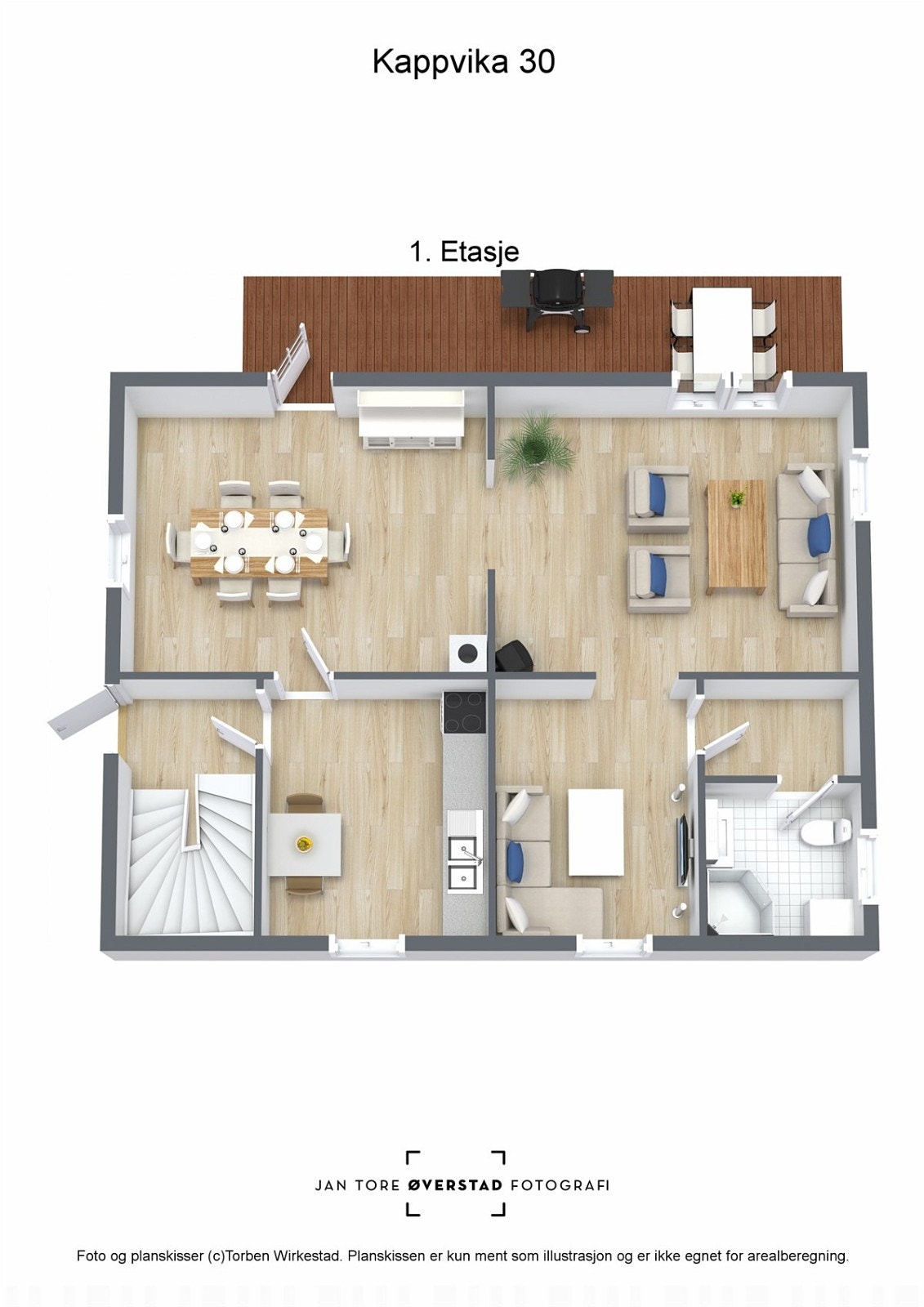 Veildende plantegning Kappvika 30 - 1.etg Galleribilde