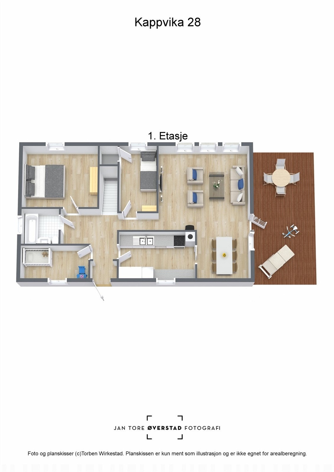 Veildende plantegning Kappvika 28 - 1.etg Galleribilde