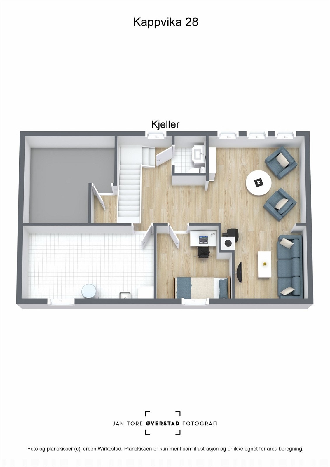 Veildende plantegning Kappvika 28 - 1.etg Galleribilde