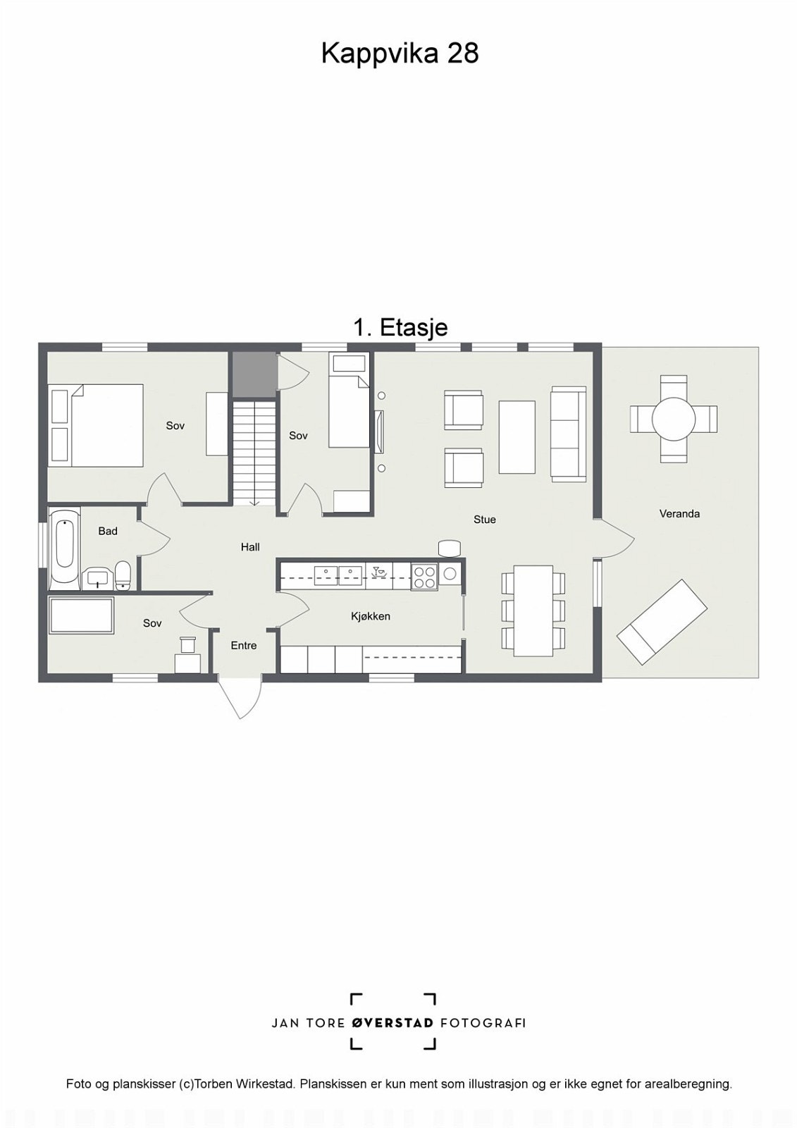 Veildende plantegning Kappvika 28 - 1.etg Galleribilde